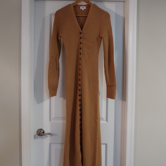 Long Sleeve Knit Sweater Button Down Maxi Dress - Picture 7 of 7